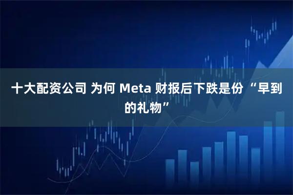 十大配资公司 为何 Meta 财报后下跌是份 “早到的礼物”